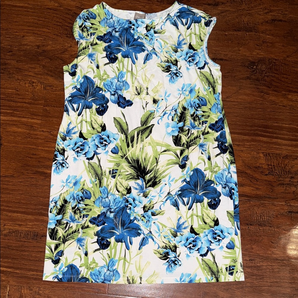 Floral Blue and Green Dress
